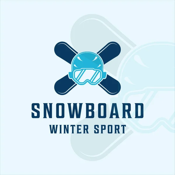 Logo Snowboard Vintage Vectoriel Illustration Modèle Icône Conception Graphique Lunettes — Image vectorielle