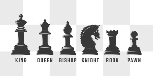 Set Silhouettes Chess Piece Vector Illustration Template Icons Graphic Design — Stockvektor