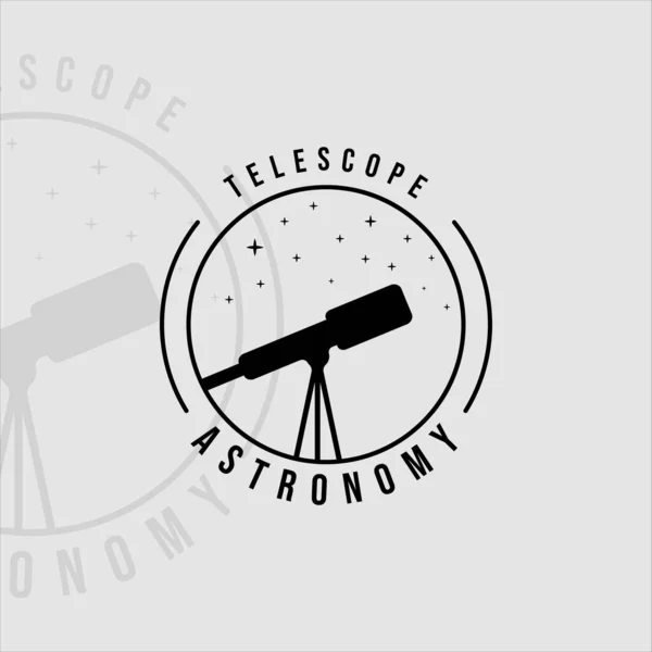 Siluet Teleskop Astronomi Logo Vintage Vektör Illüstrasyon Ikon Grafik Tasarımı — Stok Vektör