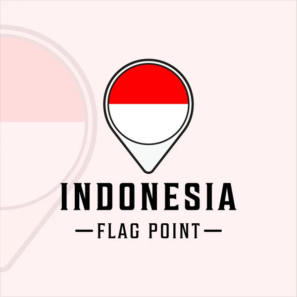 Punto Bandera Indonesia Logo Vector Ilustración Plantilla Icono Diseño Gráfico — Vector de stock