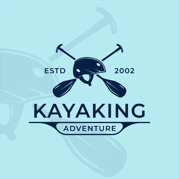 Miğfer ve kürek logosu klasik vektör çizim şablonu ikon grafik tasarımı. İş sporu sembolü ve imzası için kano veya kano ekipmanı