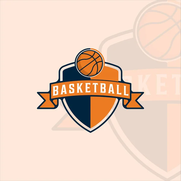Баскетбольный Логотип Современного Винтажного Векторного Иллюстрационного Шаблона Иконка Графического Дизайна — стоковый вектор