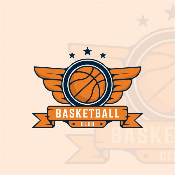 Logo Baloncesto Moderno Vintage Vector Ilustración Plantilla Icono Diseño Gráfico — Vector de stock