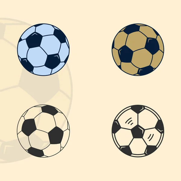 Conjunto Icono Fútbol Bola Vector Ilustración Plantilla Icono Diseño Gráfico — Archivo Imágenes Vectoriales