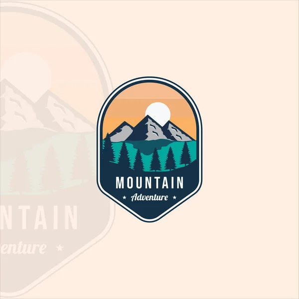 Emblème Montagne Extérieur Logo Vectoriel Illustration Modèle Icône Conception Graphique — Image vectorielle