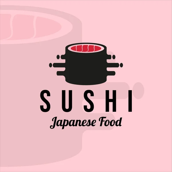 滚动寿司标识矢量插图模板图标图形设计 餐馆和商业咖啡店的日本食品标志或符号 — 图库矢量图片
