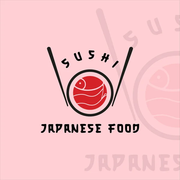 Sushi Und Essstäbchen Logo Vektor Illustration Vorlage Icon Grafik Design — Stockvektor