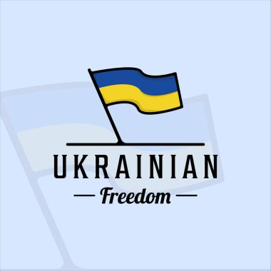 Ukrayna logo vektör illüstrasyon şablonu grafik tasarımı bayrağı