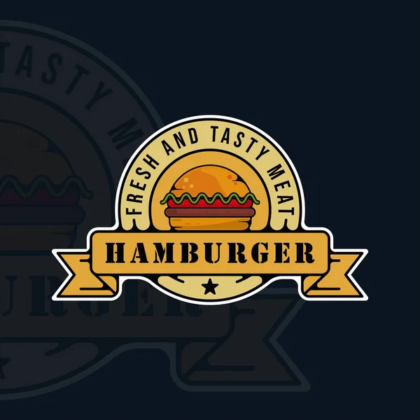 Hamburger Hamburger Logosu Modern Vektör Çizim Şablonu Ikon Grafik Tasarımı — Stok Vektör