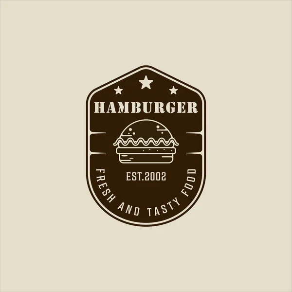 Hamburger Hamburger Logosu Vektör Illüstrasyon Şablonu Ikon Grafik Tasarımı Fast — Stok Vektör