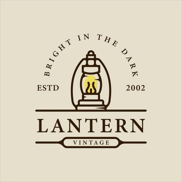 Lantern Λογότυπο Γραμμή Vintage Διάνυσμα Εικονογράφηση Πρότυπο Γραφικό Σχεδιασμό Παραδοσιακό — Διανυσματικό Αρχείο