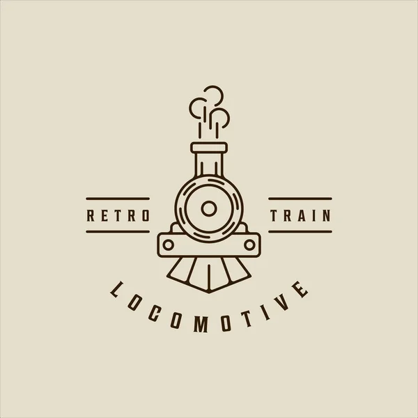 Locomotora Línea Arte Logo Vector Ilustración Minimalista Simple Icono Plantilla — Vector de stock