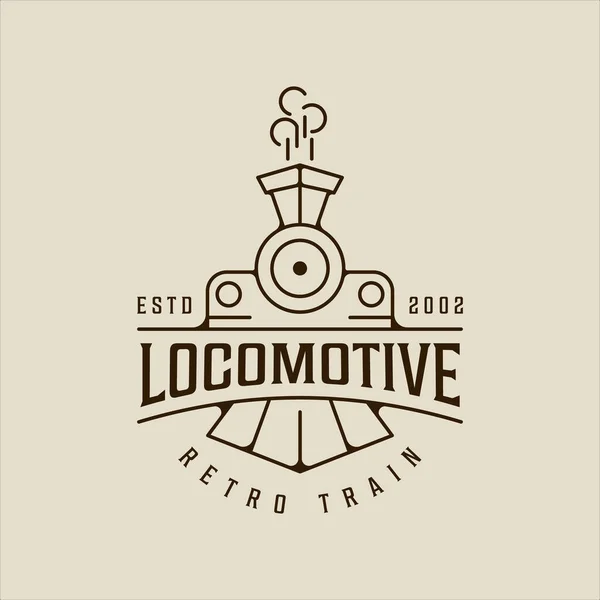 Linea Locomotiva Arte Logo Vettore Semplice Minimalista Illustrazione Modello Icona — Vettoriale Stock