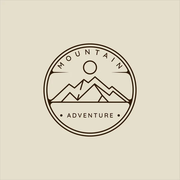 Mountain Line Art Simple Emblem Logo Vector Illustration Template Icon — Stockvektor