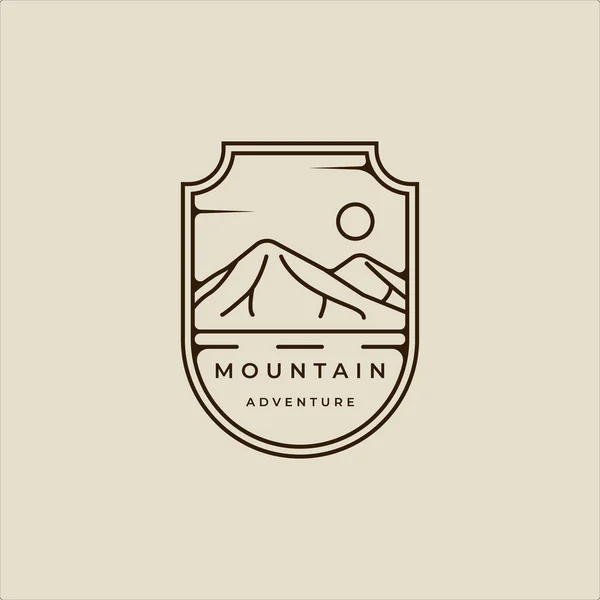 Mountain Line Art Simple Emblem Logo Vector Illustration Template Icon — Wektor stockowy