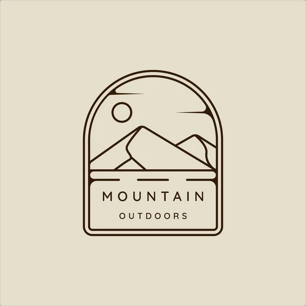 Mountain Line Art Simple Emblem Logo Vector Illustration Template Icon — Wektor stockowy