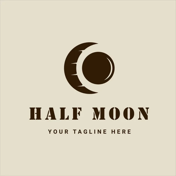 Half Moon Logo Vintage Vector Illustration Template Icon Graphic Design — ストックベクタ