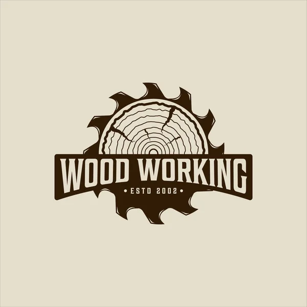 Bıçkıhane ve ahşap logo vektör vintage illüstrasyon şablon ikon grafik tasarımı. Marangozluk aracı ve marangozluk işareti veya tipografi retro tarzı profesyonel ahşap işçiliğinin sembolü