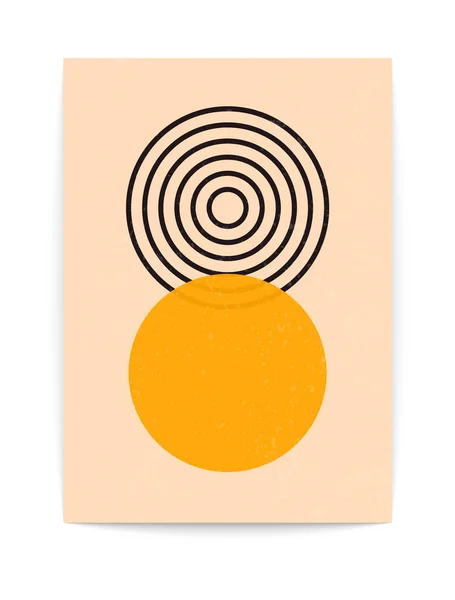 Cartel contemporáneo abstracto de mediados de siglo. Formas geométricas modernas, impresión artística minimalista boho. Ilustración vectorial — Vector de stock