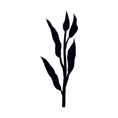 Botanik çiçeği. Soyut minimalist çiçek tasarımı, yaratıcı bitkisel sanat. Vektör illüstrasyonu