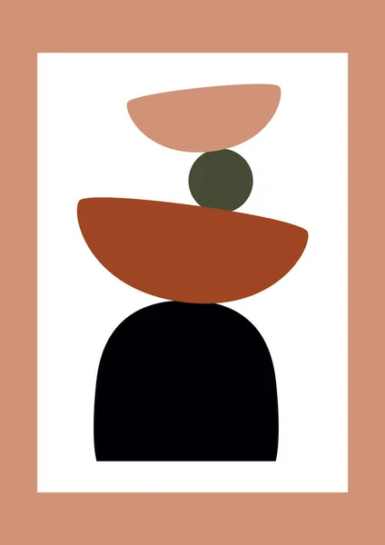 Poster abstrait du milieu du siècle. Formes organiques géométriques modernes, art contemporain minimaliste. Illustration vectorielle — Image vectorielle
