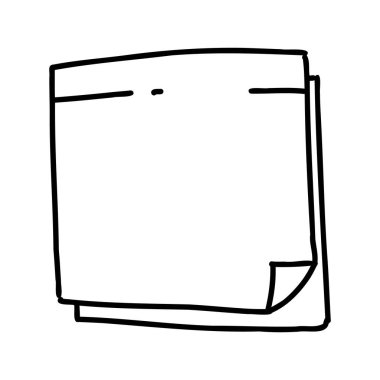 Karalama notu. Günlük defter ve kağıt levha, güzel el yazısı çıkartması, boş gönderi notu. Vektör illüstrasyonu