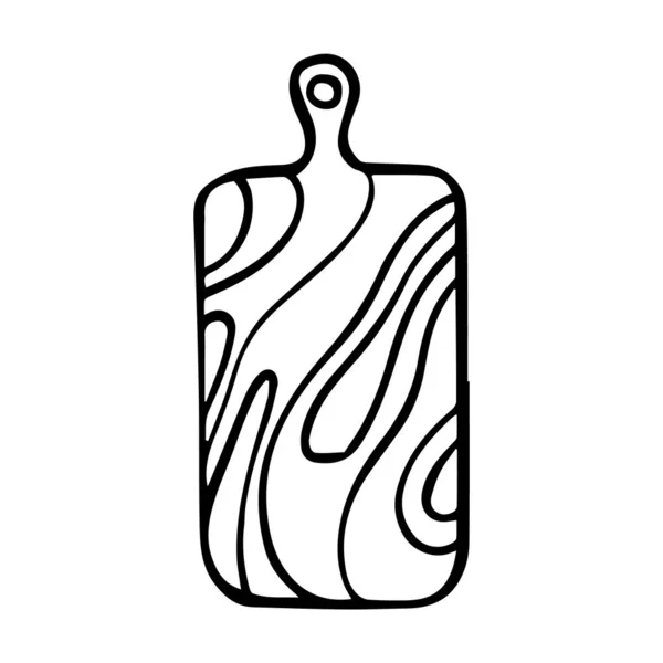 Iconos de utensilios de cocina Doodle. Herramienta de cocina de madera dibujada a mano. Ilustración vectorial — Vector de stock