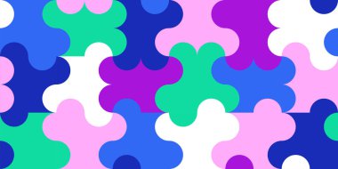 Bulmaca geometrik, pürüzsüz desen. Minimum sonsuz arka plan geometri şekilleri, soyut kimlik tasarımı. Vektör sanatı 