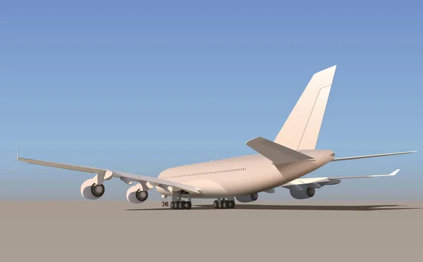 Passenger Aircraft Side Tail Sunny Weather Sky —  Vetores de Stock