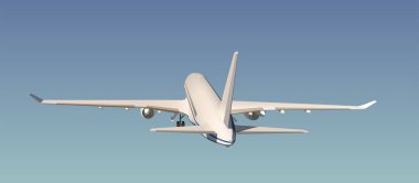 Passenger airliner takes off into the sky, summer tourist travel time.