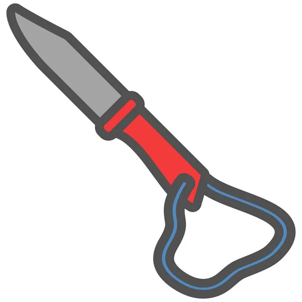 Ikona Liniowa Noża Nurkowania Kolorowym Wypełnieniem Ilustracja Wektora — Wektor stockowy