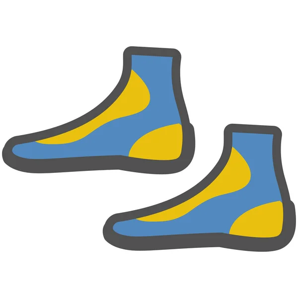 Zapatos Buceo Icono Lineal Con Relleno Color Ilustración Vectorial — Archivo Imágenes Vectoriales