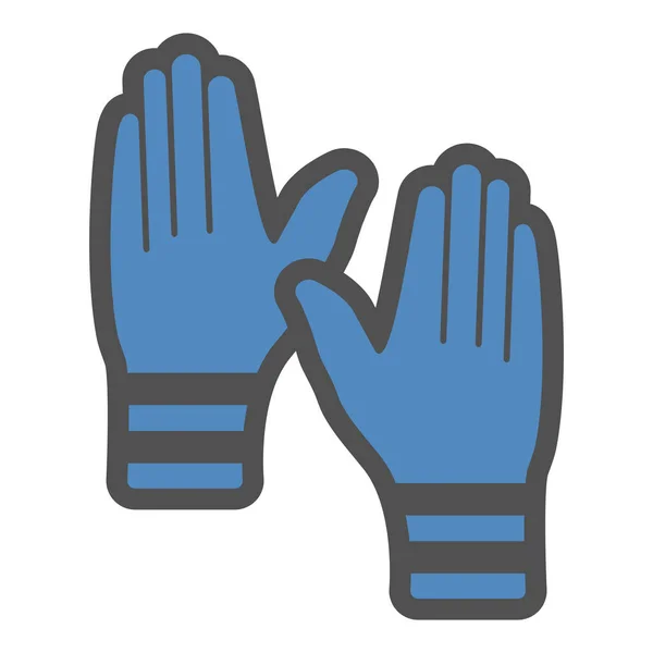 Handschuhe Zum Tauchen Lineares Symbol Mit Farbiger Füllung Vector Illustration — Stockvektor