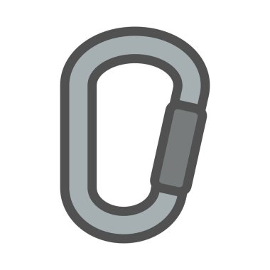 Renkli dosya ile karabinalı doğrusal simgeye tırmanılıyor. Vektör illüstrasyonu.