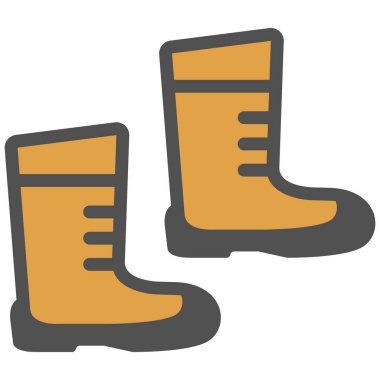 Çizme çizmeleri renkli dosya ile doğrusal yürüyüş simgesi. Vektör illüstrasyonu.