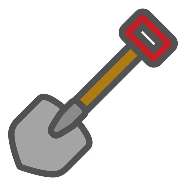 Shovel Linear Icon Colored Fill Vector Illustration — Stock Vector