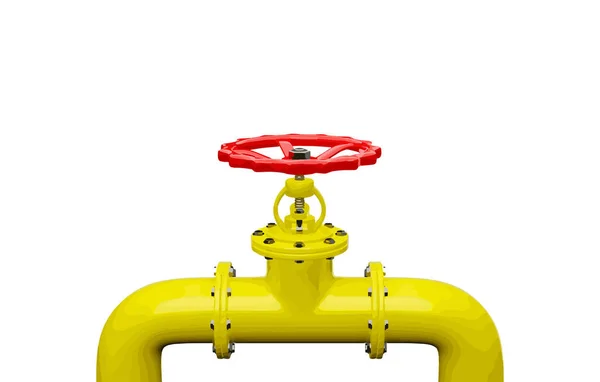 Gas Pipeline Valve Isolated White Background Copy Space Your Text — ストックベクタ