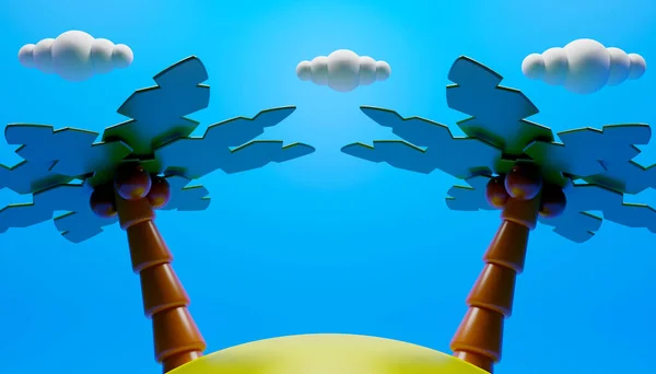 ภาพ ของเกาะท นปาล มและเมฆก องฟ — ภาพถ่ายสต็อก
