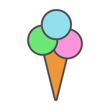 Renkli filtreli dondurma doğrusal simgesi. Vektör illüstrasyonu.