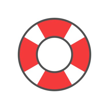 Renkli filtreli Lifebuoy doğrusal simgesi. Vektör illüstrasyonu.