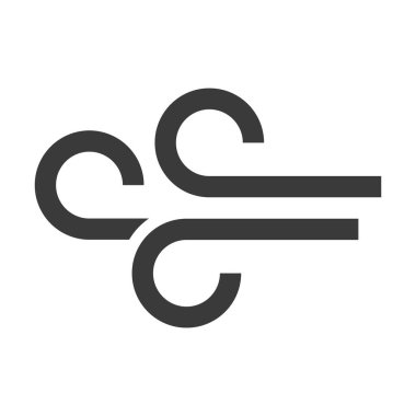 Rüzgar çizgisi simgesi beyaz arkaplanda izole edildi. Vektör illüstrasyonu.