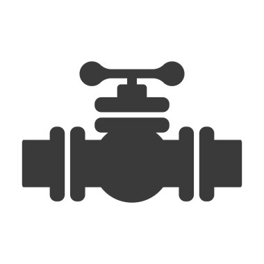 Beyaz arkaplanda izole edilmiş kapakçık sembollü boru hattı. Vektör illüstrasyonu.