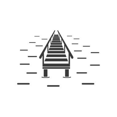 Balıkçı köprüsü simgesi beyaz arkaplanda izole edildi. Vektör illüstrasyonu.