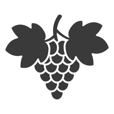 Beyaz arkaplanda izole edilmiş üzüm sembolü. Vektör illüstrasyonu.