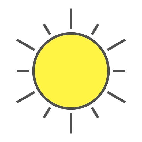 Sun Linear Icon Colored Fill Vector Illustration —  Vetores de Stock