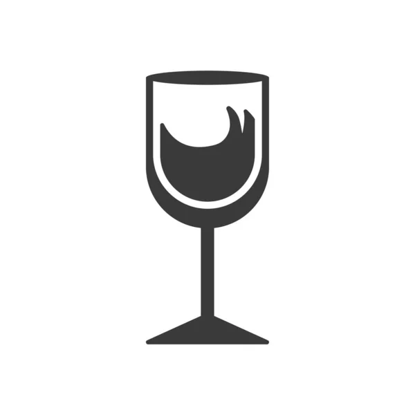 Wine Glass Cup Glyph Icon Vector Illustration — 스톡 벡터