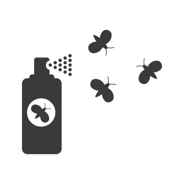 Insect Spray Glyph Icon Isolated White Background Vector Illustration — 图库矢量图片