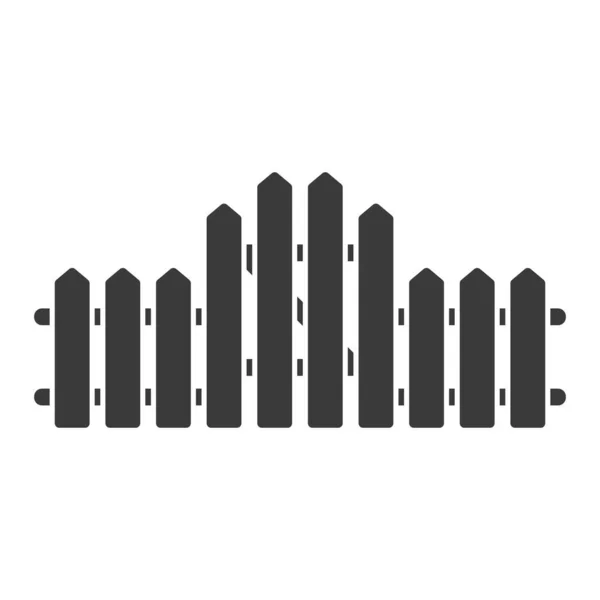 Fence Glyph Icon Isolated White Background Vector Illustration — 图库矢量图片