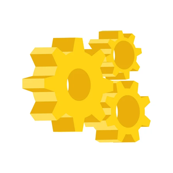 Gear Mechanism Vector Illustration Isometric View — Stock vektor