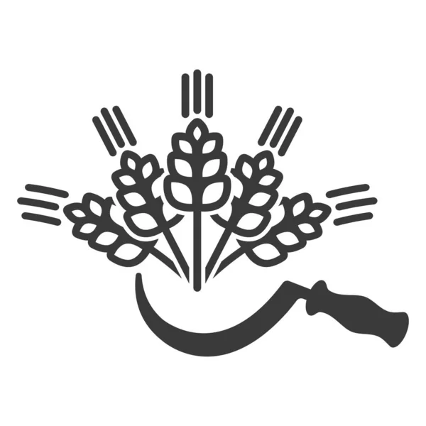Harvesting Grain Crops Icon Isolated White Background Vector Illustration — Stok Vektör
